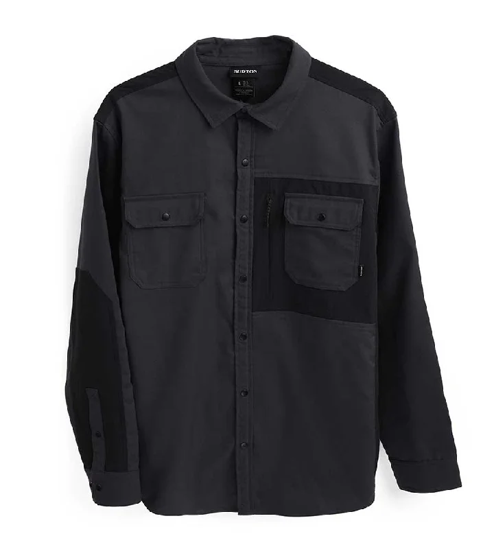 Burton Men's Brighton Flannel - True Black Heather Buffalo Plaid 2022
