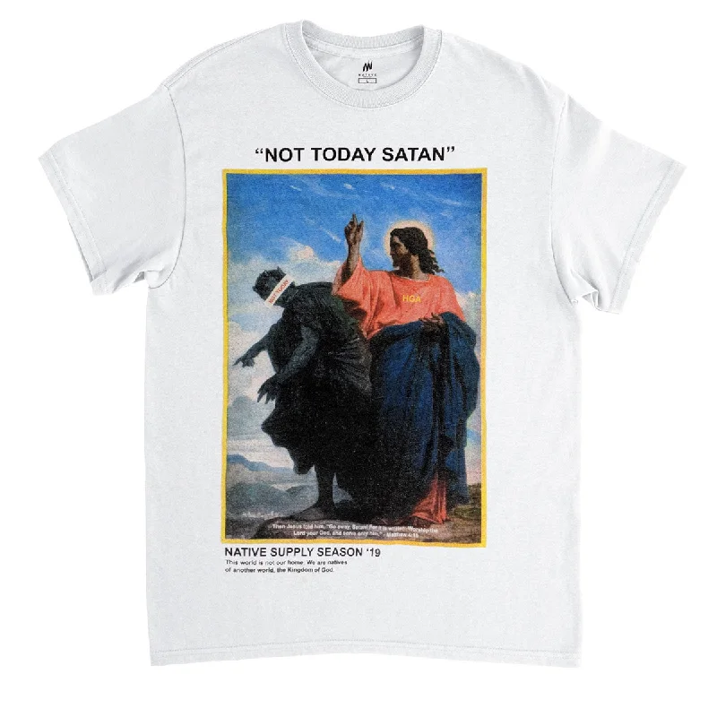 Not Today Satan Toon Tee - White