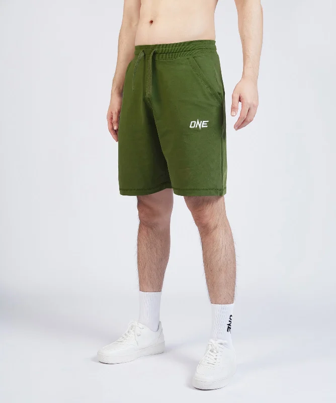 ONE Logo Jogger Shorts (Khaki Green)
