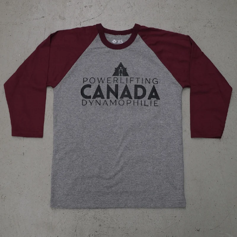 Canadian Powerlifting Union - Maroon/Grey Baseball Tee