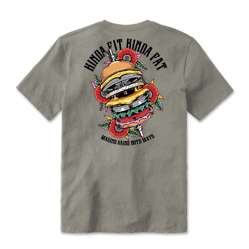 Kinda Fit Kinda Fat - Swolestack T-Shirt Stone Grey FINAL SALE