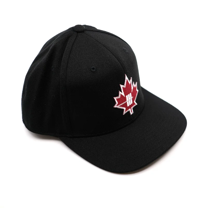 Inner Strength Maple Leaf Flexfit Flat Bill Hat - Black