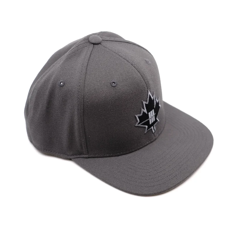 Inner Strength Maple Leaf Flexfit Flat Bill Hat - Charcoal Grey
