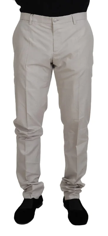 Dolce & Gabbana Elegant  Silk Blend Men's Trousers